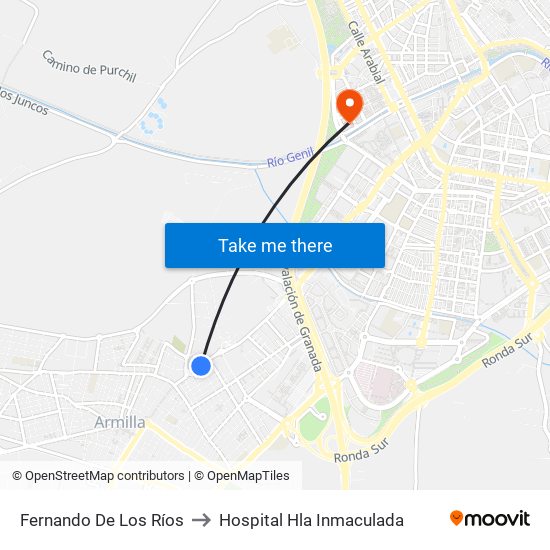 Fernando De Los Ríos to Hospital Hla Inmaculada map