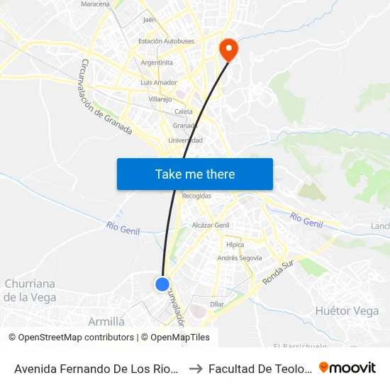 Avenida Fernando De Los Rios, 91 to Facultad De Teología map