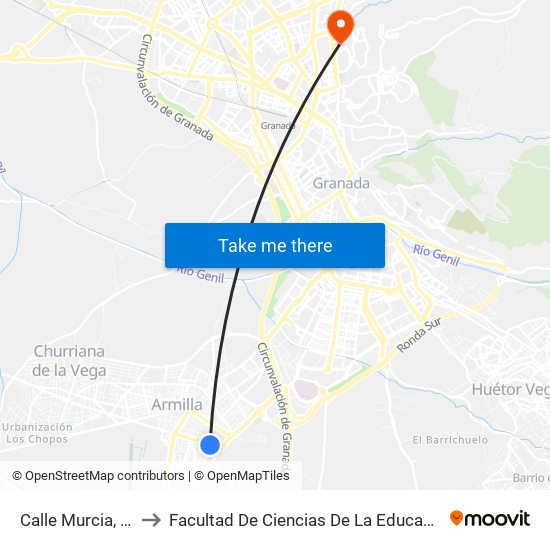 Calle Murcia, 31 to Facultad De Ciencias De La Educación map