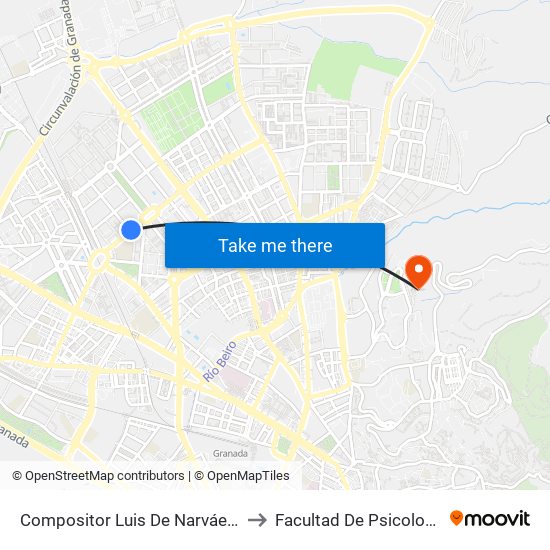 Compositor Luis De Narváez 7 to Facultad De Psicología map