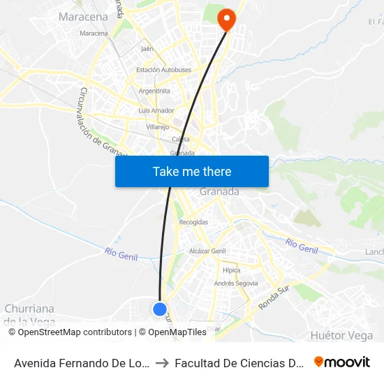 Avenida Fernando De Los Rios, 91 to Facultad De Ciencias Del Deporte map