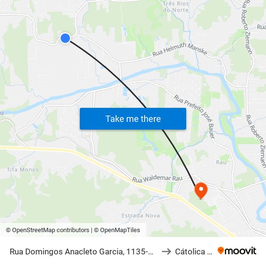 Rua Domingos Anacleto Garcia, 1135-1247 to Cátolica Sc map