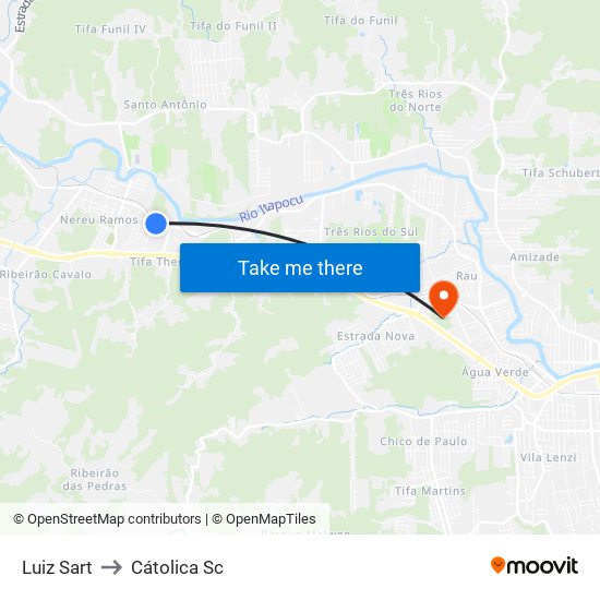 Luiz Sart to Cátolica Sc map