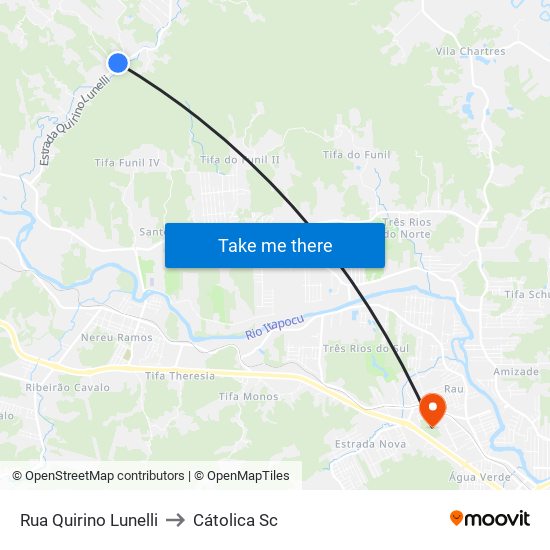 Rua Quirino Lunelli to Cátolica Sc map