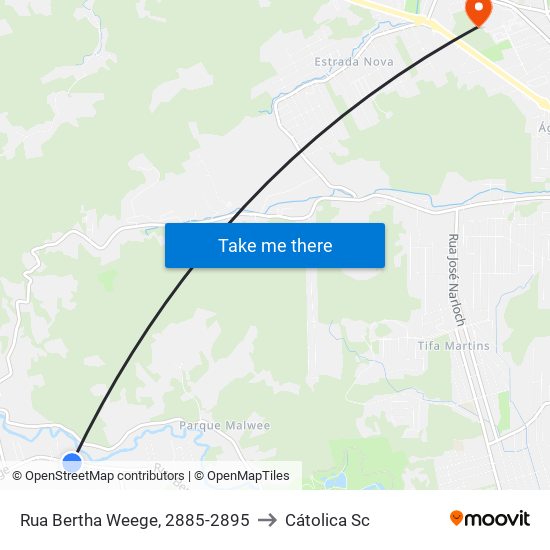 Rua Bertha Weege, 2885-2895 to Cátolica Sc map