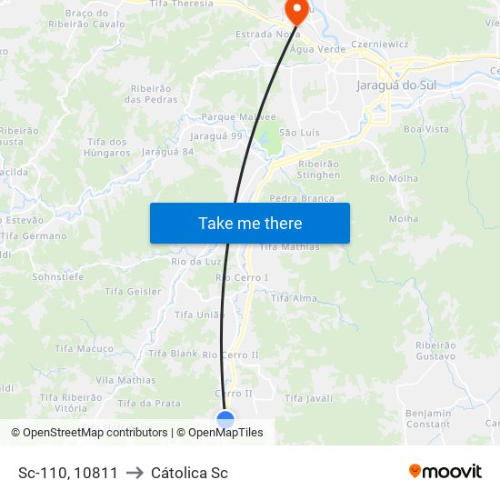 Sc-110, 10811 to Cátolica Sc map