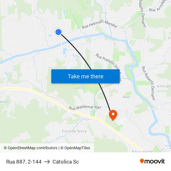 Rua 887, 2-144 to Cátolica Sc map