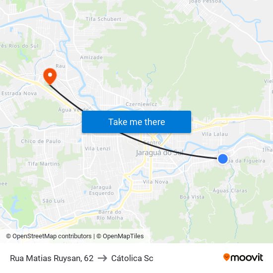 Rua Matias Ruysan, 62 to Cátolica Sc map