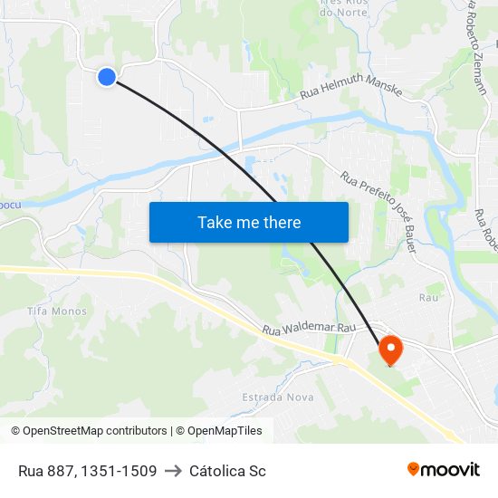 Rua 887, 1351-1509 to Cátolica Sc map