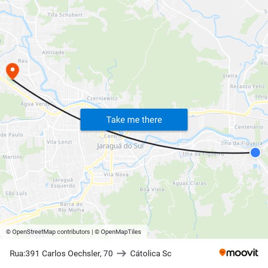 Rua:391 Carlos Oechsler, 70 to Cátolica Sc map