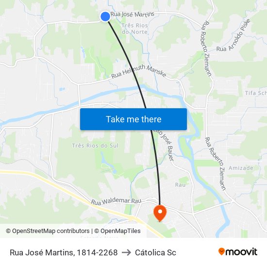 Rua José Martins, 1814-2268 to Cátolica Sc map