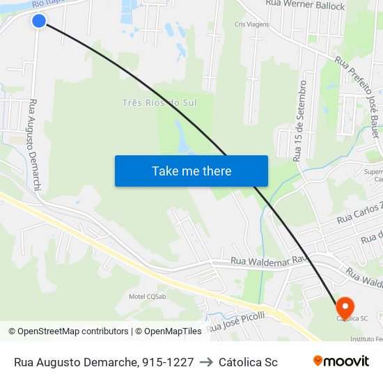Rua Augusto Demarche, 915-1227 to Cátolica Sc map