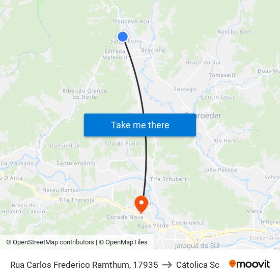 Rua Carlos Frederico Ramthum, 17935 to Cátolica Sc map