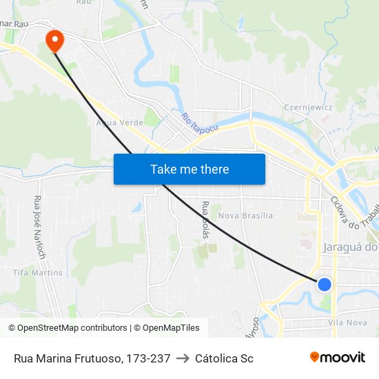 Rua Marina Frutuoso, 173-237 to Cátolica Sc map
