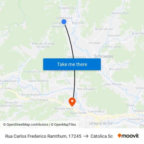 Rua Carlos Frederico Ramthum, 17245 to Cátolica Sc map