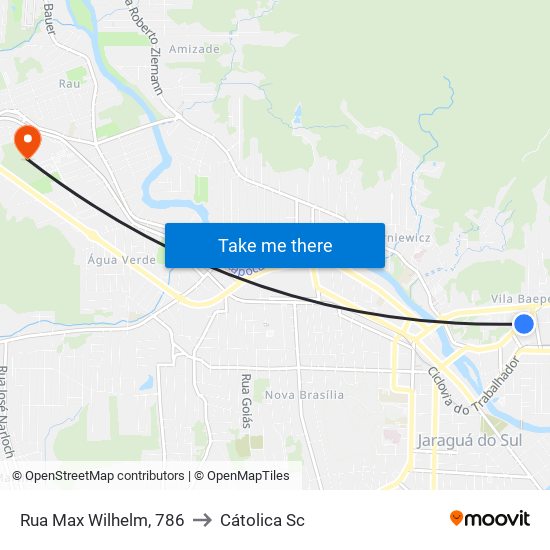 Rua Max Wilhelm, 786 to Cátolica Sc map