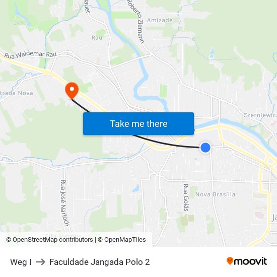 Weg I to Faculdade Jangada Polo 2 map