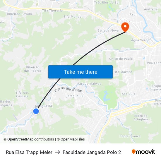 Rua Elsa Trapp Meier to Faculdade Jangada Polo 2 map