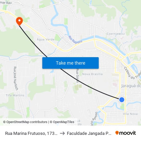 Rua Marina Frutuoso, 173-237 to Faculdade Jangada Polo 2 map