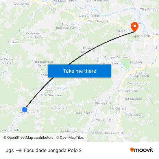 Jgs to Faculdade Jangada Polo 2 map