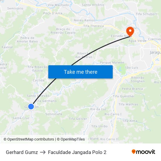 Gerhard Gumz to Faculdade Jangada Polo 2 map