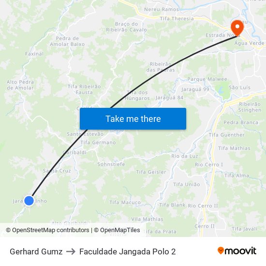 Gerhard Gumz to Faculdade Jangada Polo 2 map