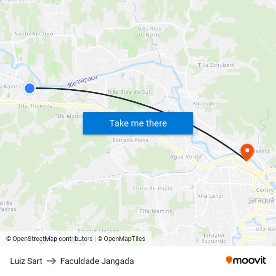 Luiz Sart to Faculdade Jangada map