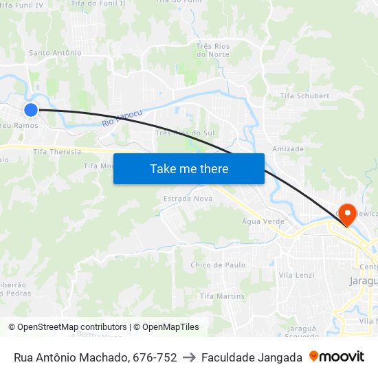 Rua Antônio Machado, 676-752 to Faculdade Jangada map