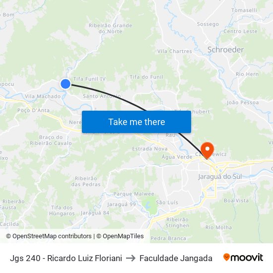 Jgs 240 - Ricardo Luiz Floriani to Faculdade Jangada map