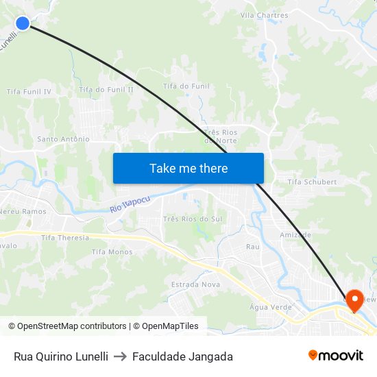 Rua Quirino Lunelli to Faculdade Jangada map