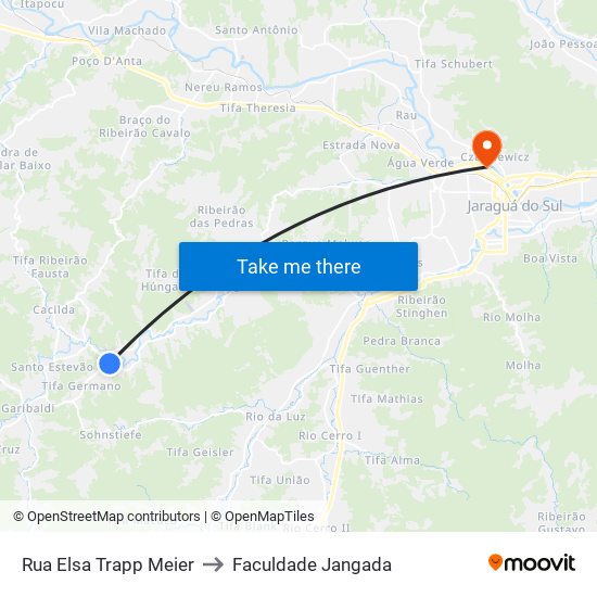 Rua Elsa Trapp Meier to Faculdade Jangada map