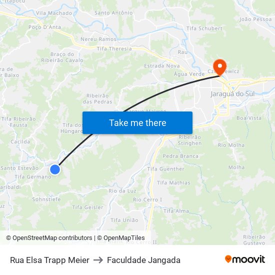 Rua Elsa Trapp Meier to Faculdade Jangada map