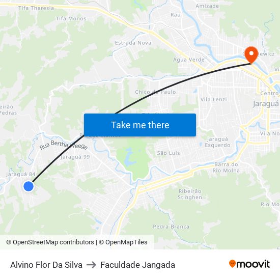 Alvino Flor Da Silva to Faculdade Jangada map
