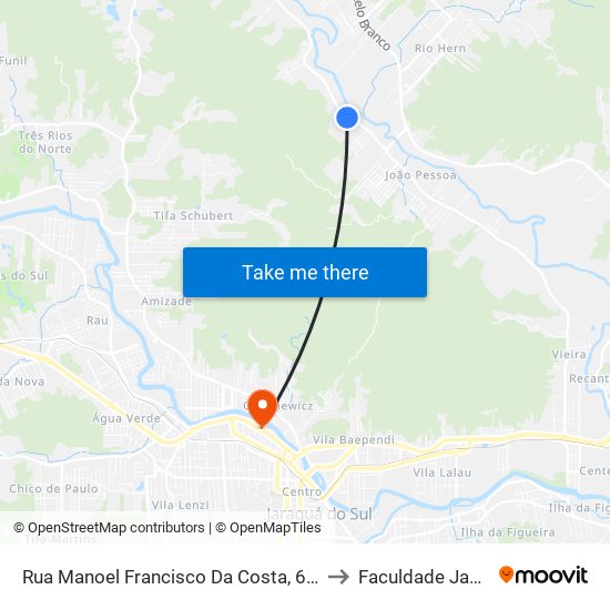 Rua Manoel Francisco Da Costa, 6514-6876 to Faculdade Jangada map