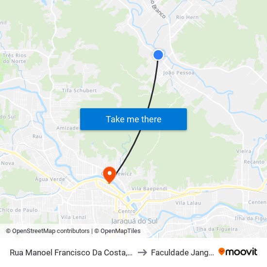 Rua Manoel Francisco Da Costa, 6146 to Faculdade Jangada map