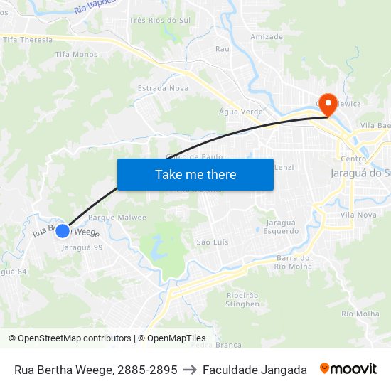 Rua Bertha Weege, 2885-2895 to Faculdade Jangada map