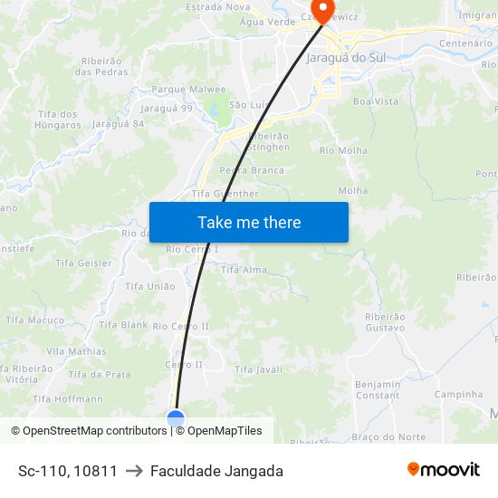 Sc-110, 10811 to Faculdade Jangada map