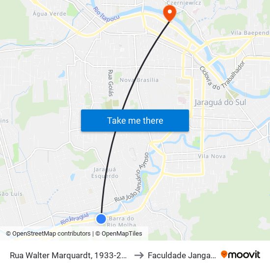 Rua Walter Marquardt, 1933-2043 to Faculdade Jangada map