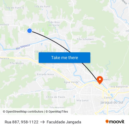 Rua 887, 958-1122 to Faculdade Jangada map
