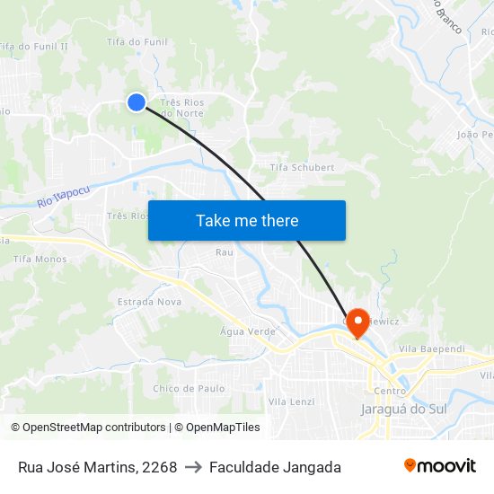 Rua José Martins, 2268 to Faculdade Jangada map