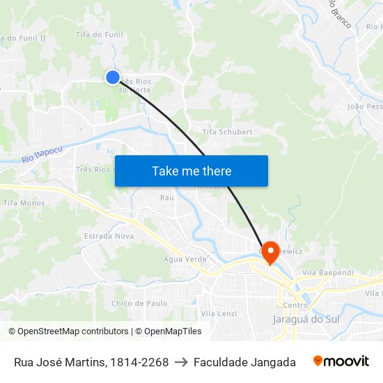 Rua José Martins, 1814-2268 to Faculdade Jangada map