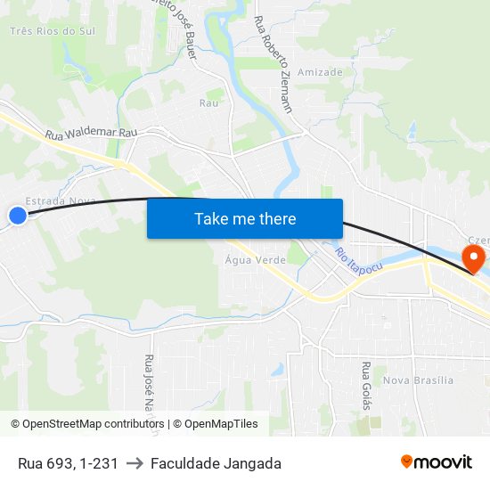 Rua 693, 1-231 to Faculdade Jangada map