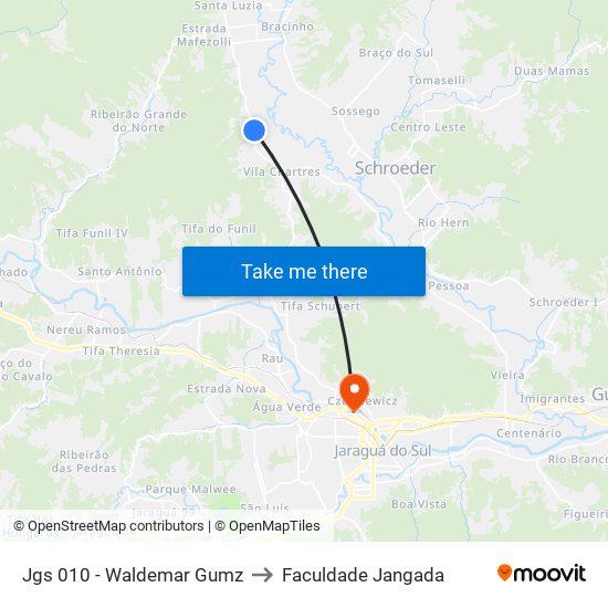Jgs 010 - Waldemar Gumz to Faculdade Jangada map
