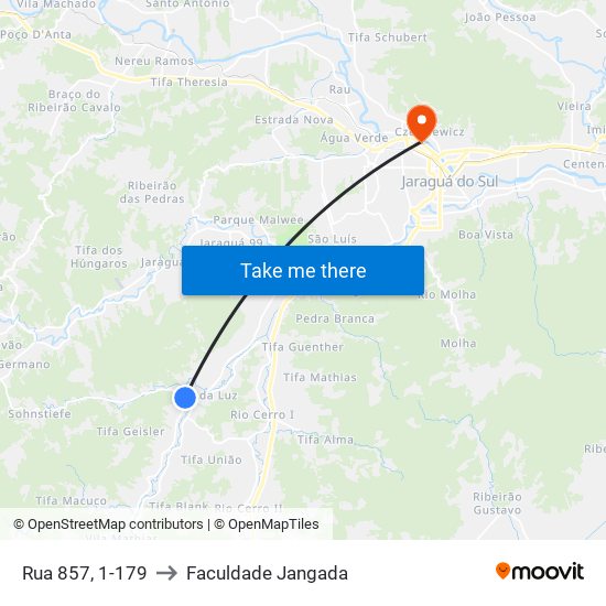 Rua 857, 1-179 to Faculdade Jangada map