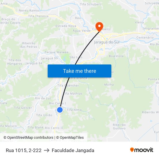 Rua 1015, 2-222 to Faculdade Jangada map