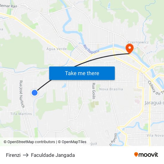 Firenzi to Faculdade Jangada map