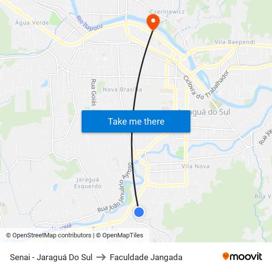 Senai - Jaraguá Do Sul to Faculdade Jangada map