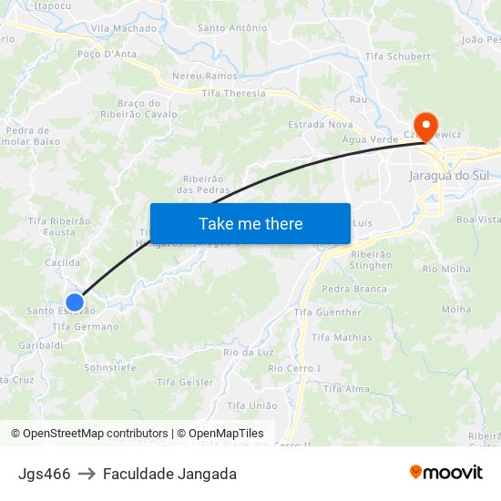 Jgs466 to Faculdade Jangada map