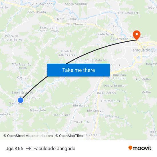 Jgs 466 to Faculdade Jangada map