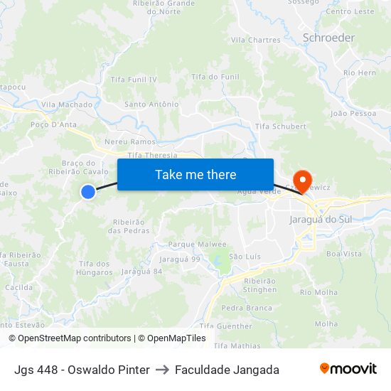 Jgs 448 - Oswaldo Pinter to Faculdade Jangada map